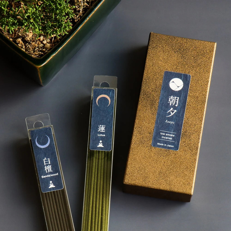 ‹日本線香品牌 ¦ 朝夕› 低煙線香系列 – 蓮花 & 白檀 40G